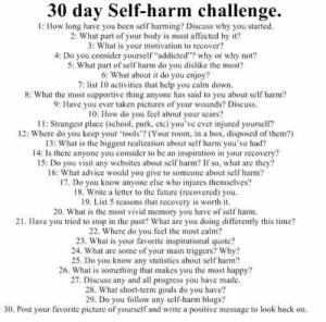 30 day self harm challenge
